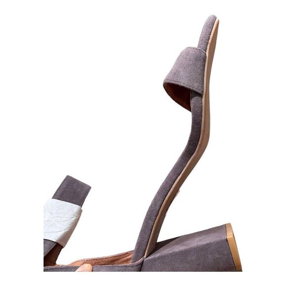 Jeffrey Campbell Heel Holvey Women's 9.5 Sandals Gray Block Ankle Strap Open Toe - Picture 12 of 12